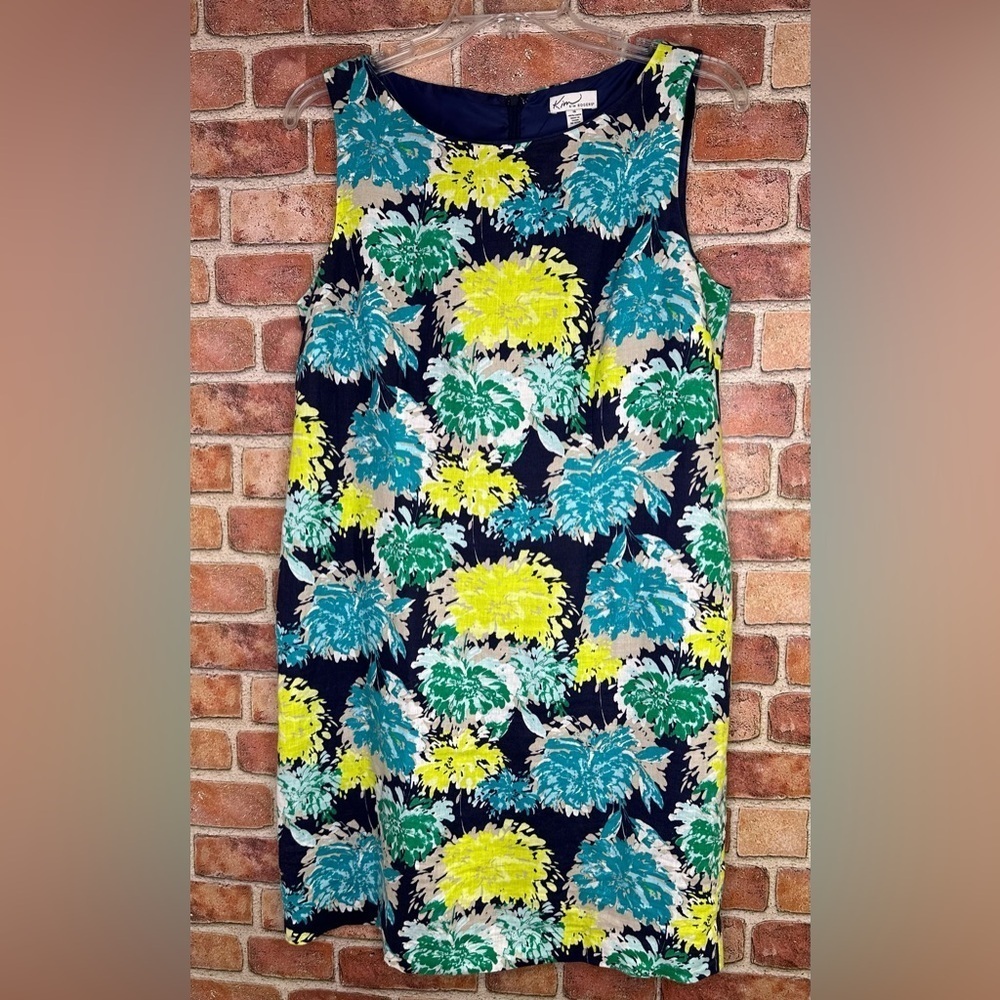 Kim Rogers Floral Linen Dress sz 16